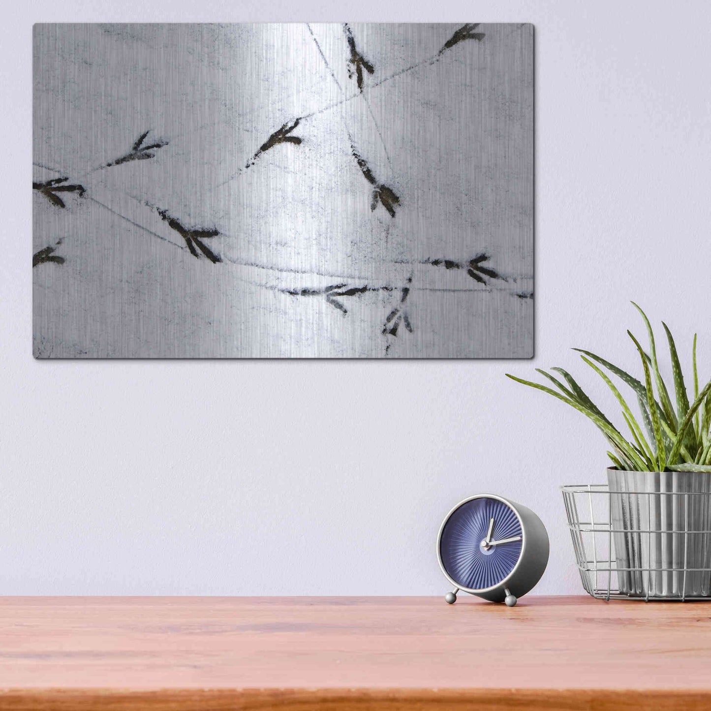 Luxe Metal Art 'Bird's footprints' by Luxe Portfolio, Metal Wall Art,16x12