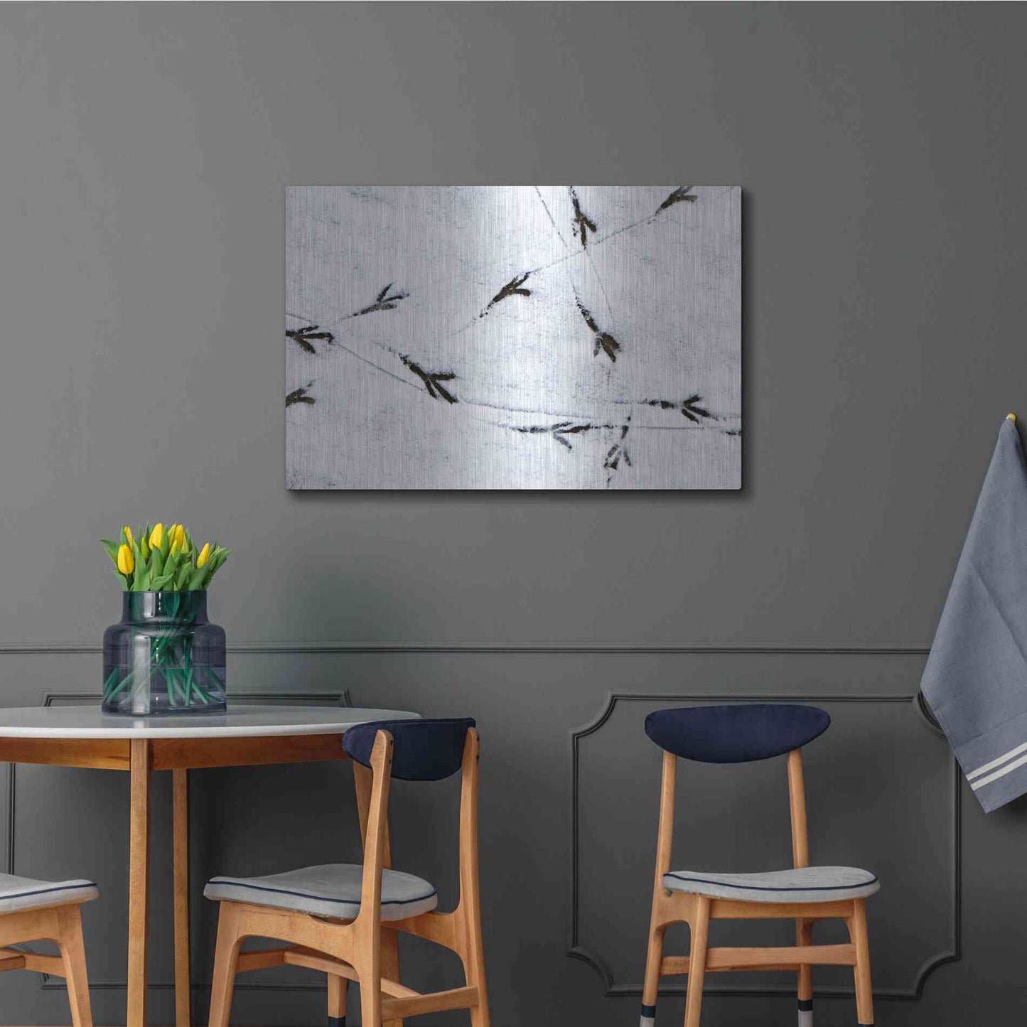 Luxe Metal Art 'Bird's footprints' by Luxe Portfolio, Metal Wall Art,36x24