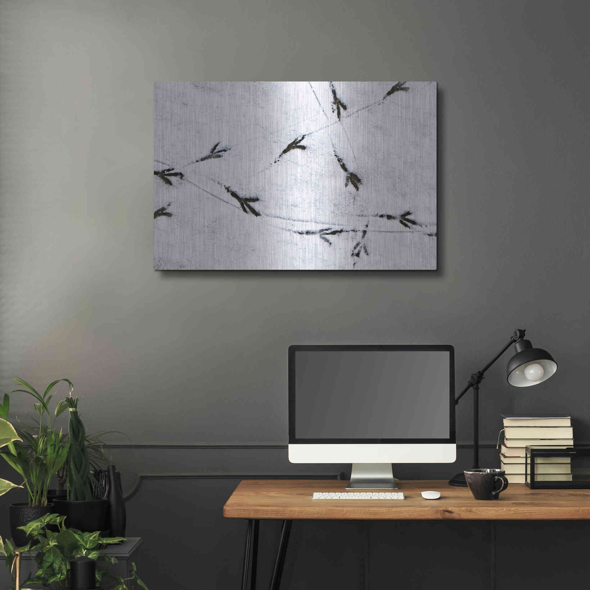 Luxe Metal Art 'Bird's footprints' by Luxe Portfolio, Metal Wall Art,36x24