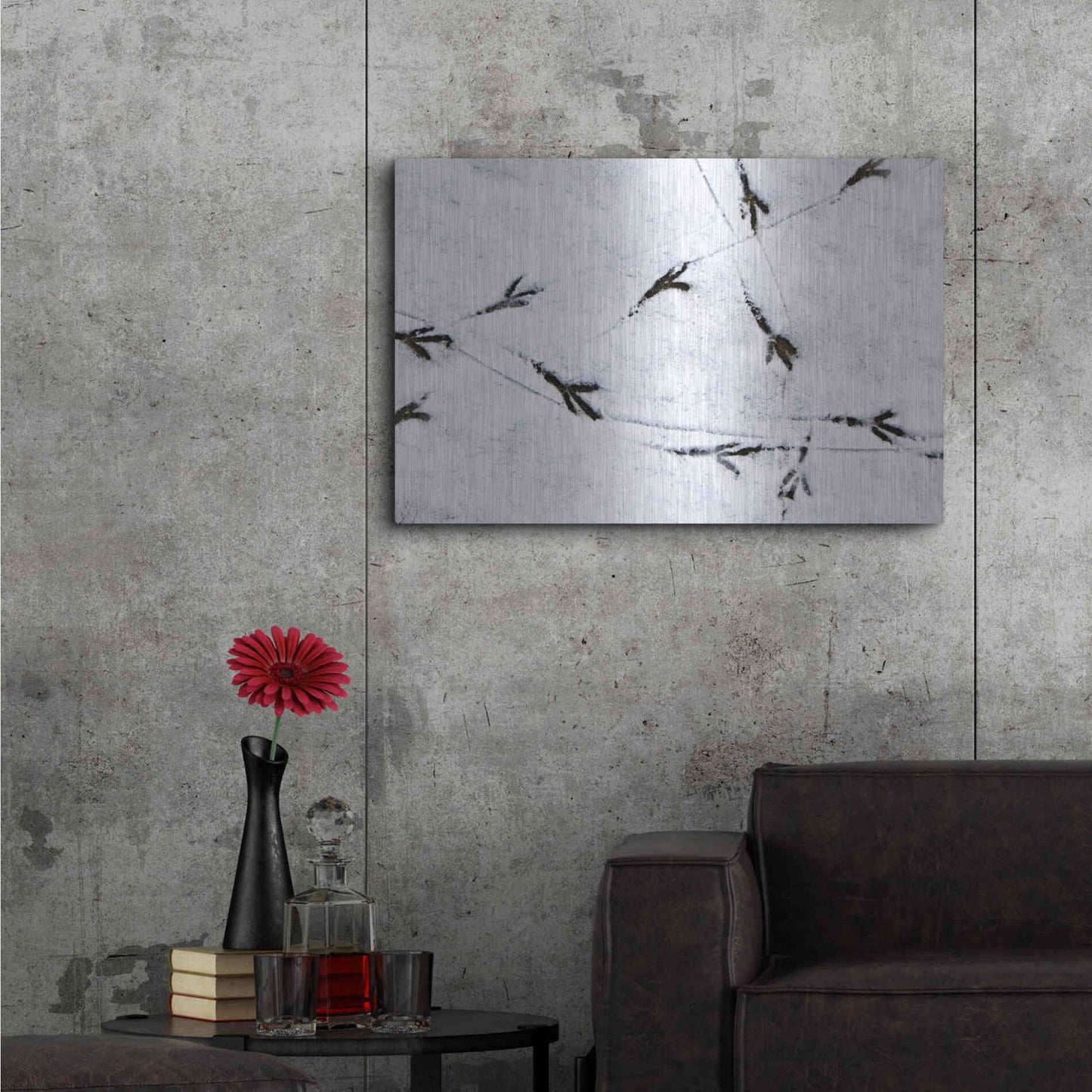 Luxe Metal Art 'Bird's footprints' by Luxe Portfolio, Metal Wall Art,36x24