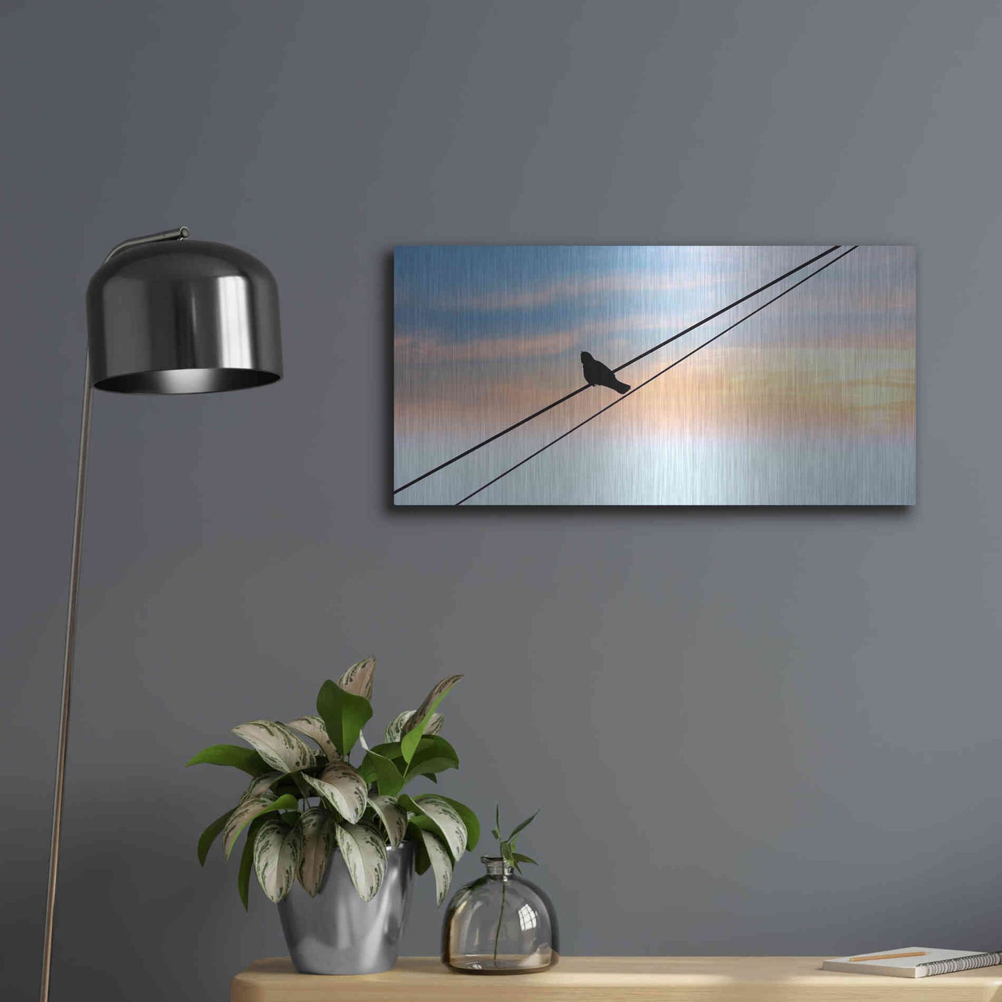Luxe Metal Art 'Sunset Watching' by Luxe Portfolio, Metal Wall Art,24x12