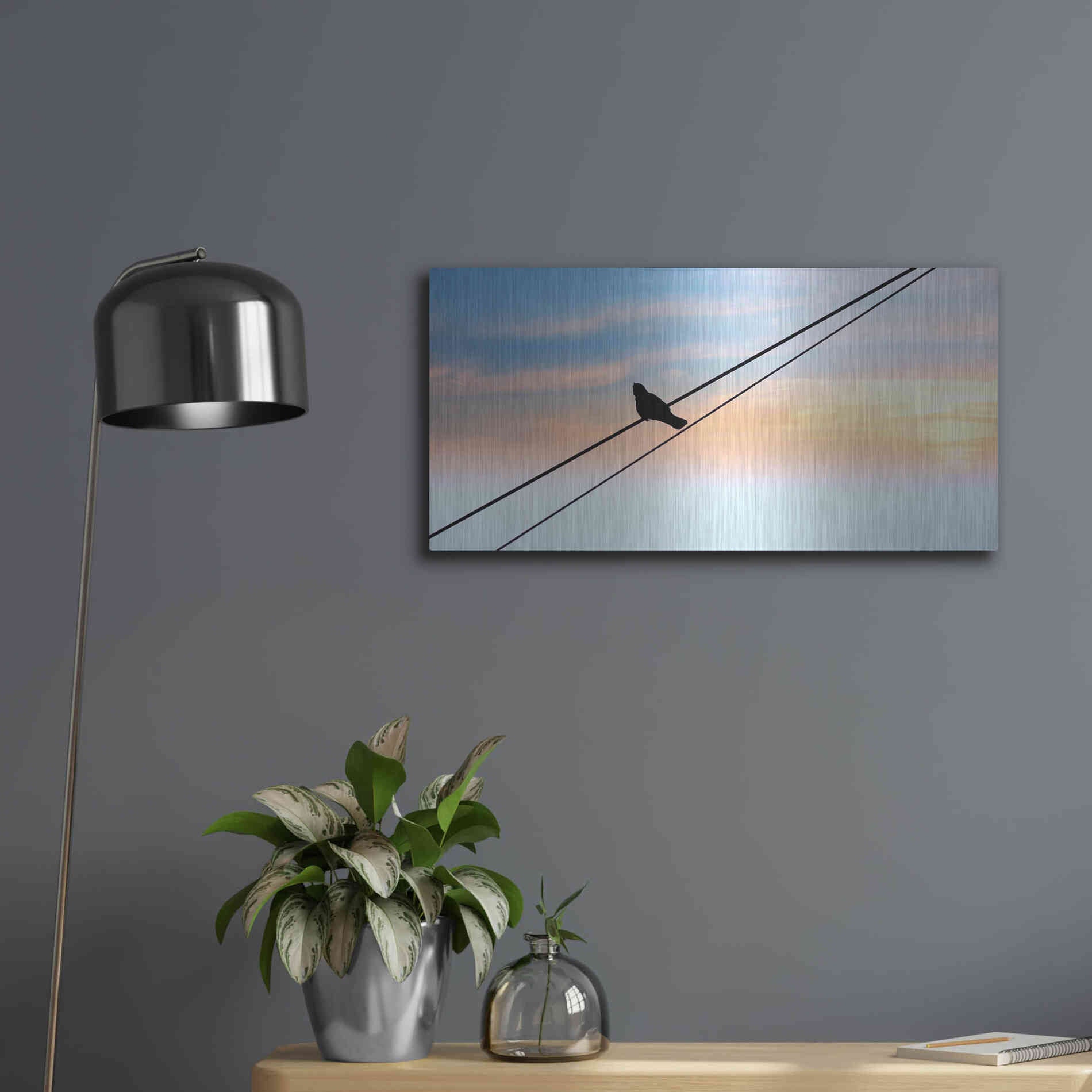 Luxe Metal Art 'Sunset Watching' by Luxe Portfolio, Metal Wall Art,24x12