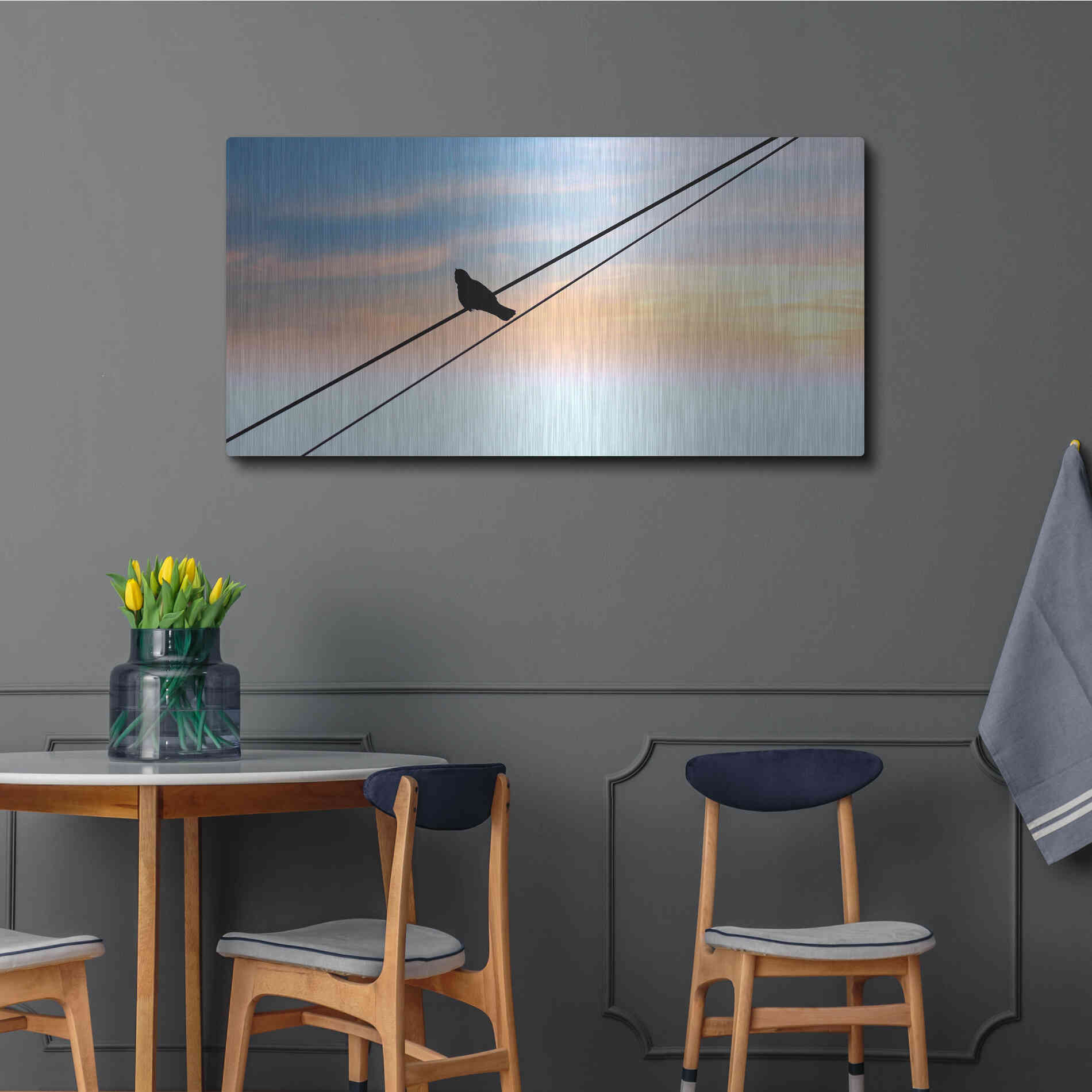 Luxe Metal Art 'Sunset Watching' by Luxe Portfolio, Metal Wall Art,48x24