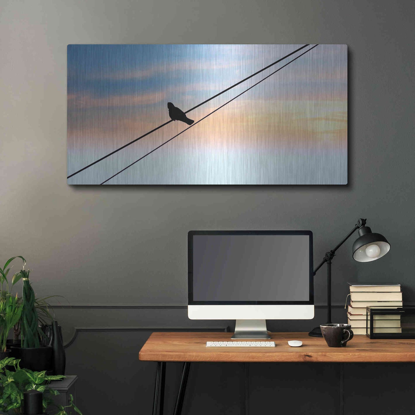 Luxe Metal Art 'Sunset Watching' by Luxe Portfolio, Metal Wall Art,48x24