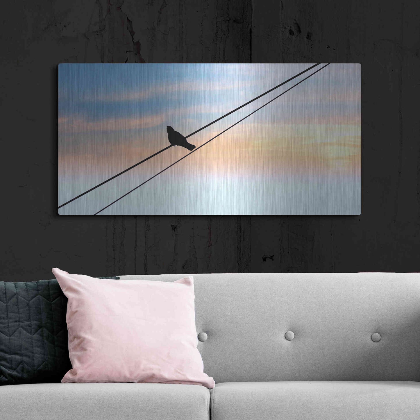 Luxe Metal Art 'Sunset Watching' by Luxe Portfolio, Metal Wall Art,48x24