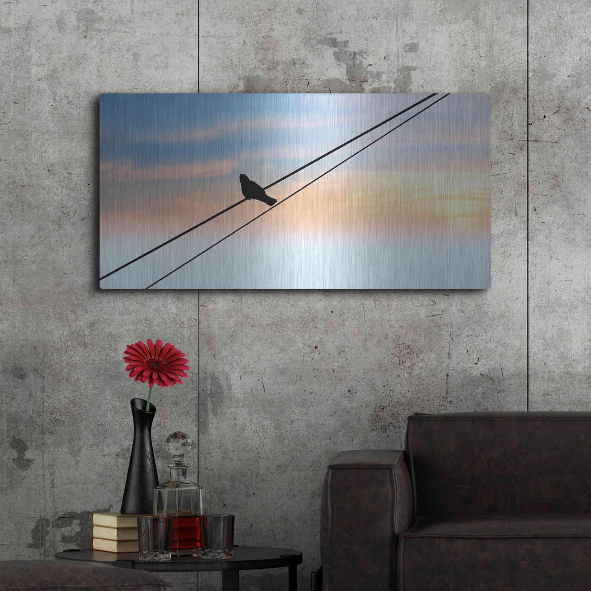Luxe Metal Art 'Sunset Watching' by Luxe Portfolio, Metal Wall Art,48x24