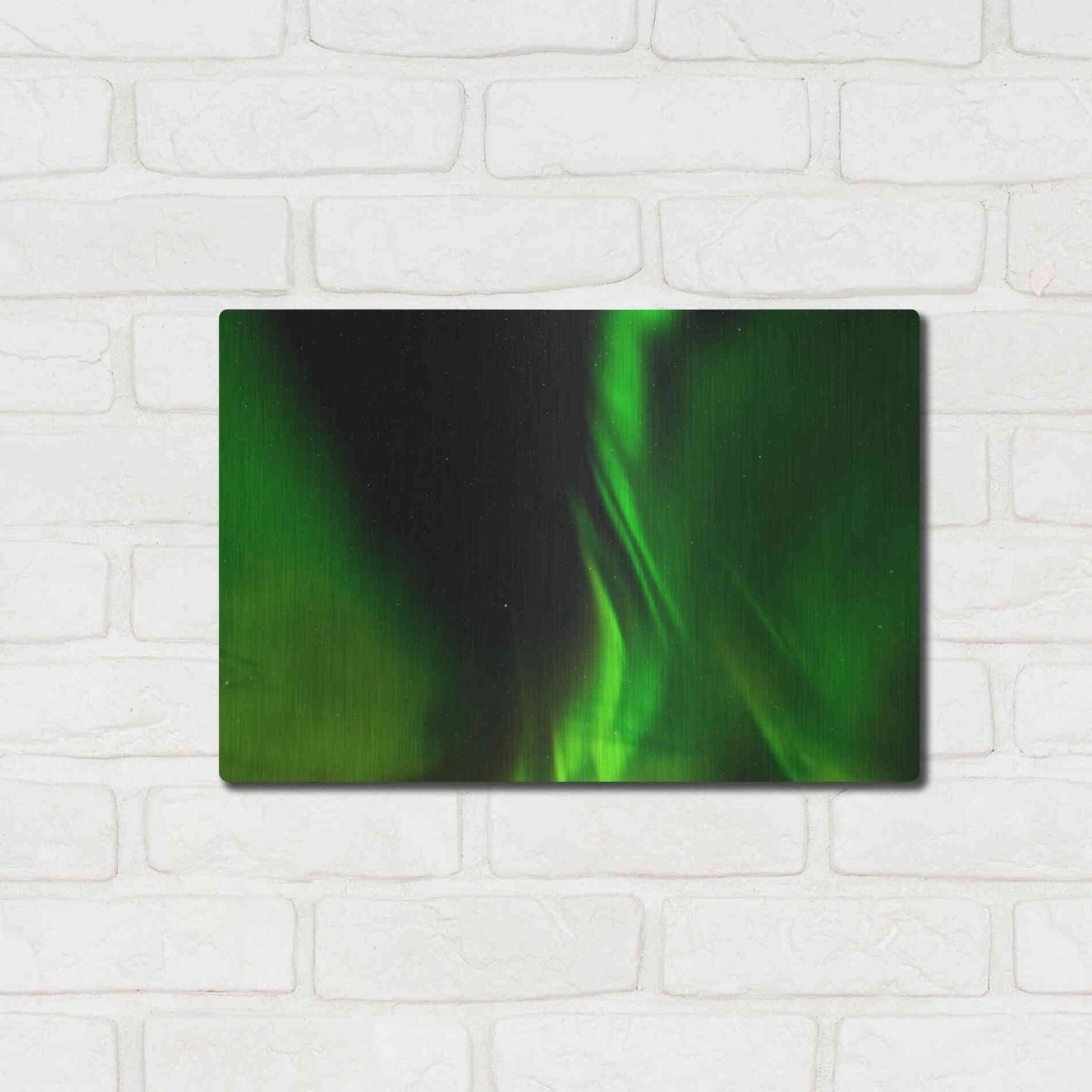 Luxe Metal Art 'A Beautiful Green Aurora Borealis' by Luxe Portfolio, Metal Wall Art,16x12