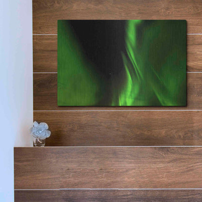 Luxe Metal Art 'A Beautiful Green Aurora Borealis' by Luxe Portfolio, Metal Wall Art,16x12