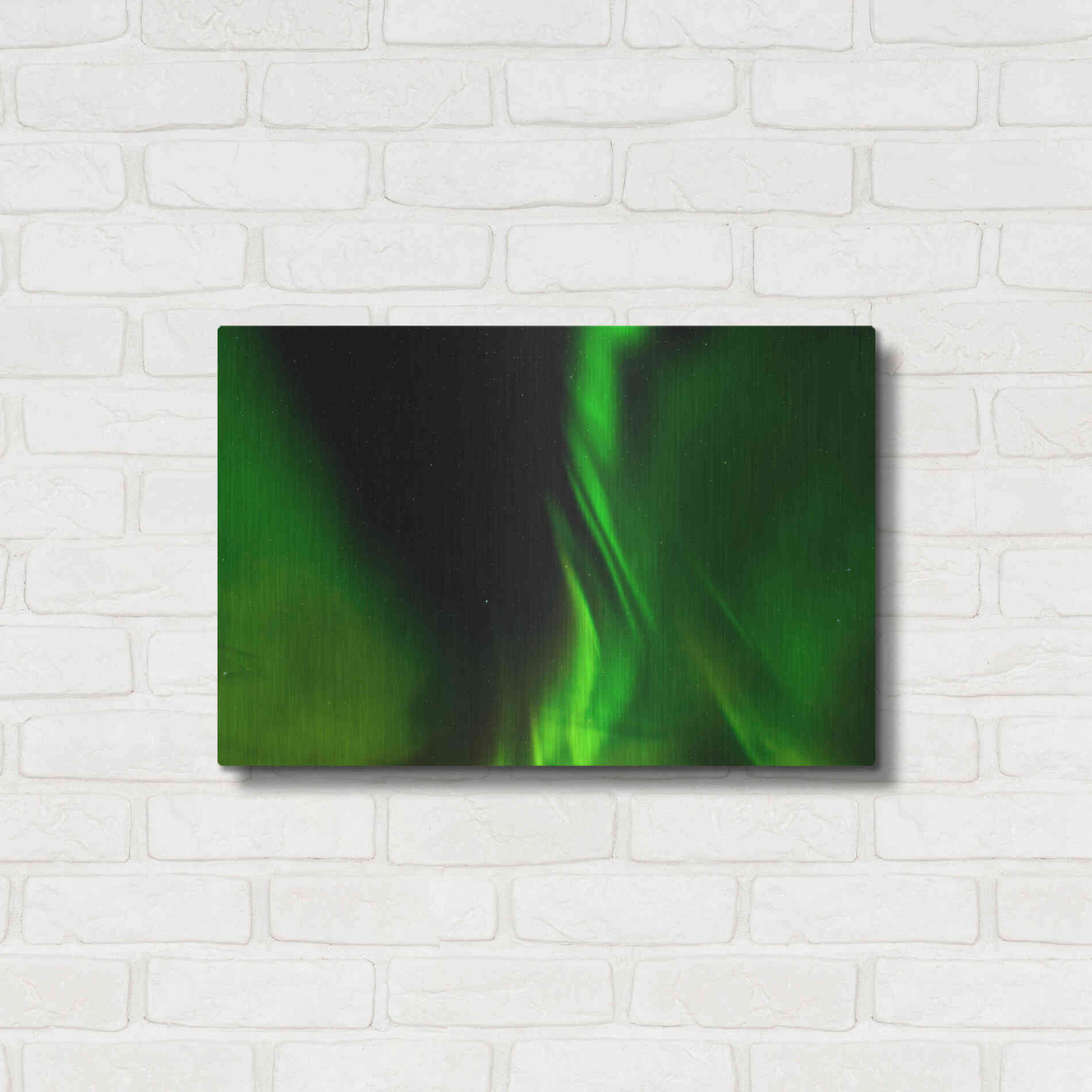 Luxe Metal Art 'A Beautiful Green Aurora Borealis' by Luxe Portfolio, Metal Wall Art,24x16