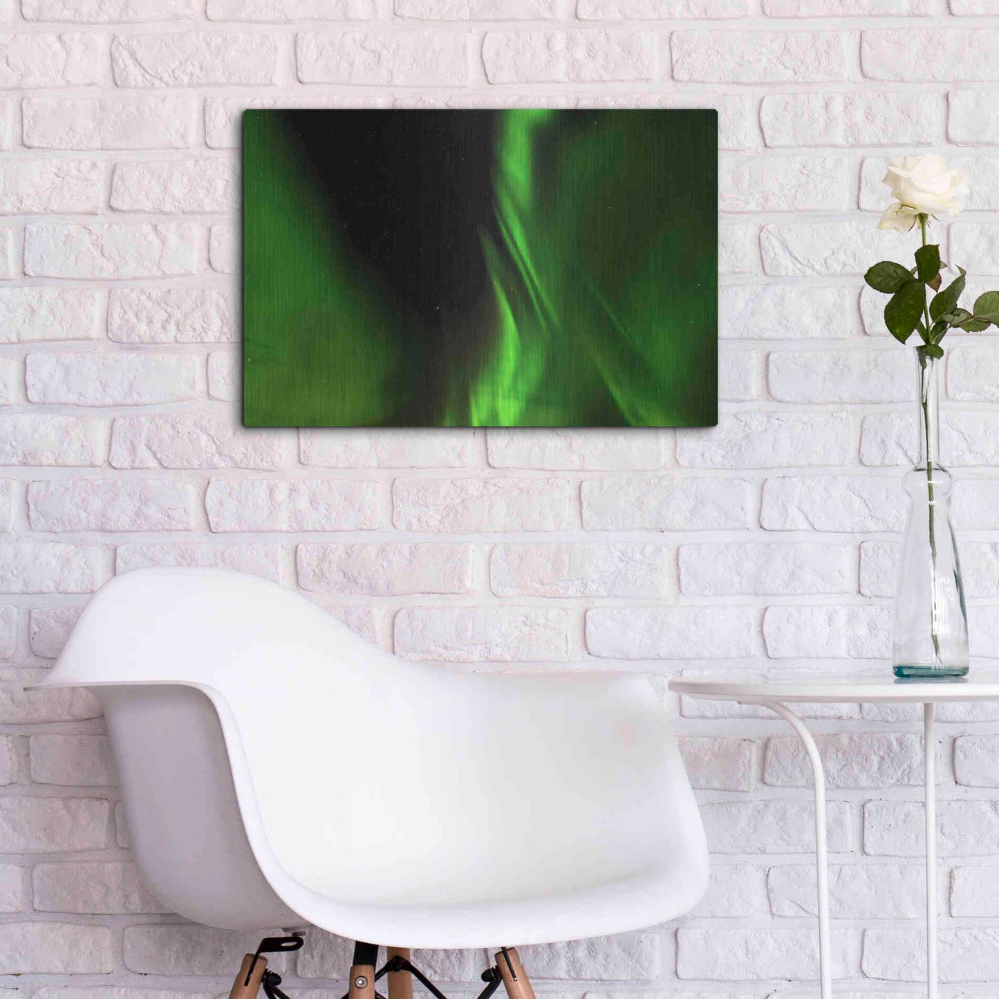 Luxe Metal Art 'A Beautiful Green Aurora Borealis' by Luxe Portfolio, Metal Wall Art,24x16