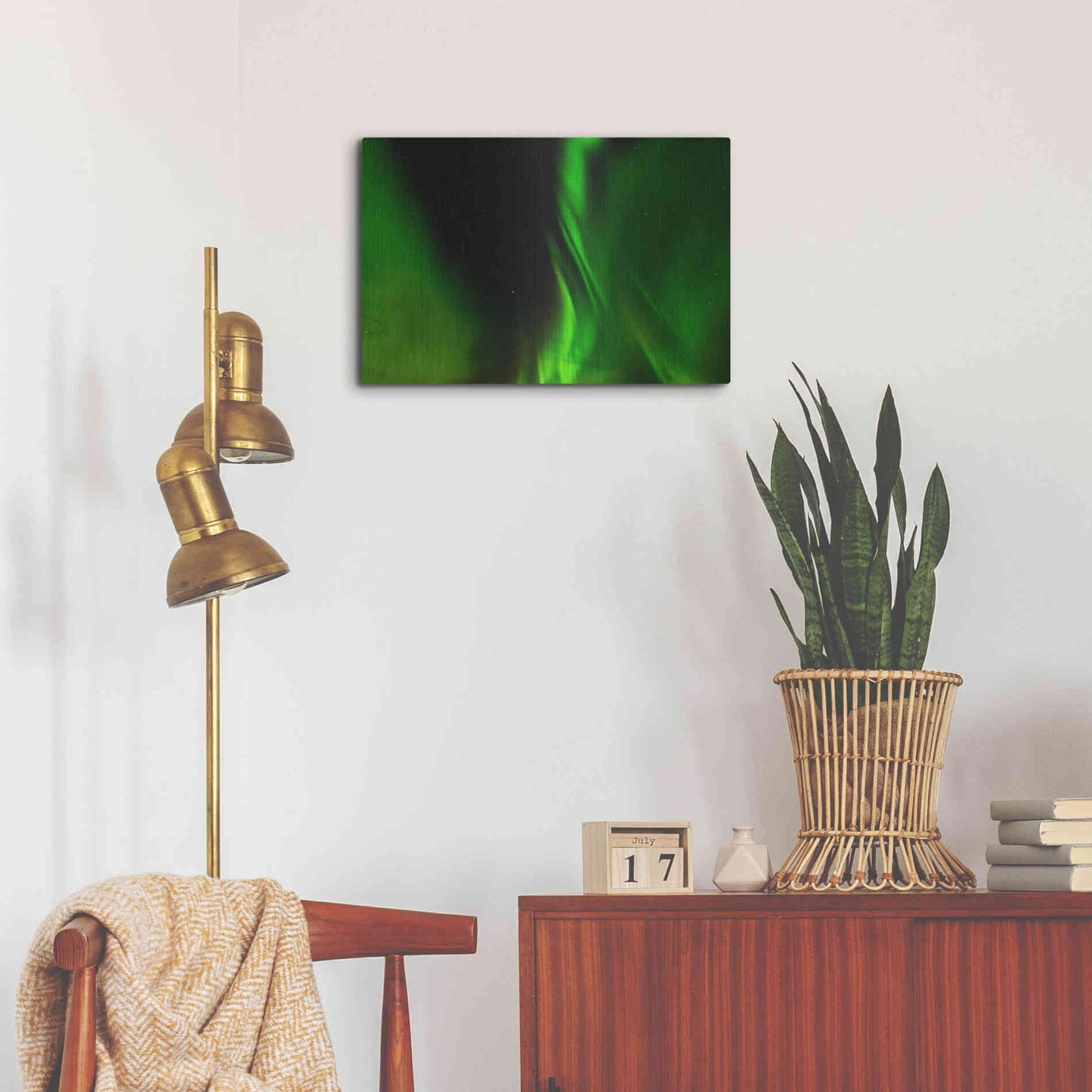 Luxe Metal Art 'A Beautiful Green Aurora Borealis' by Luxe Portfolio, Metal Wall Art,24x16