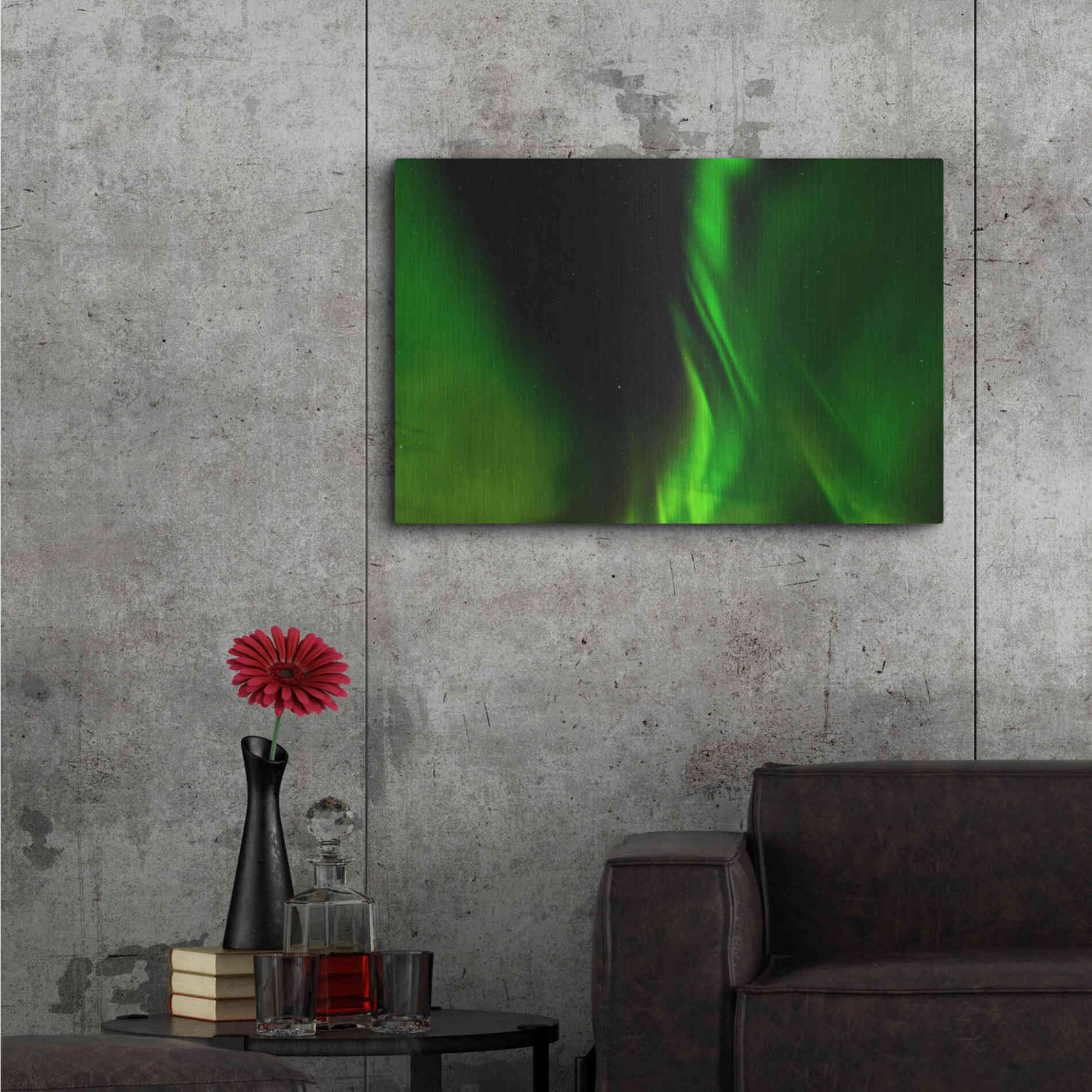 Luxe Metal Art 'A Beautiful Green Aurora Borealis' by Luxe Portfolio, Metal Wall Art,36x24