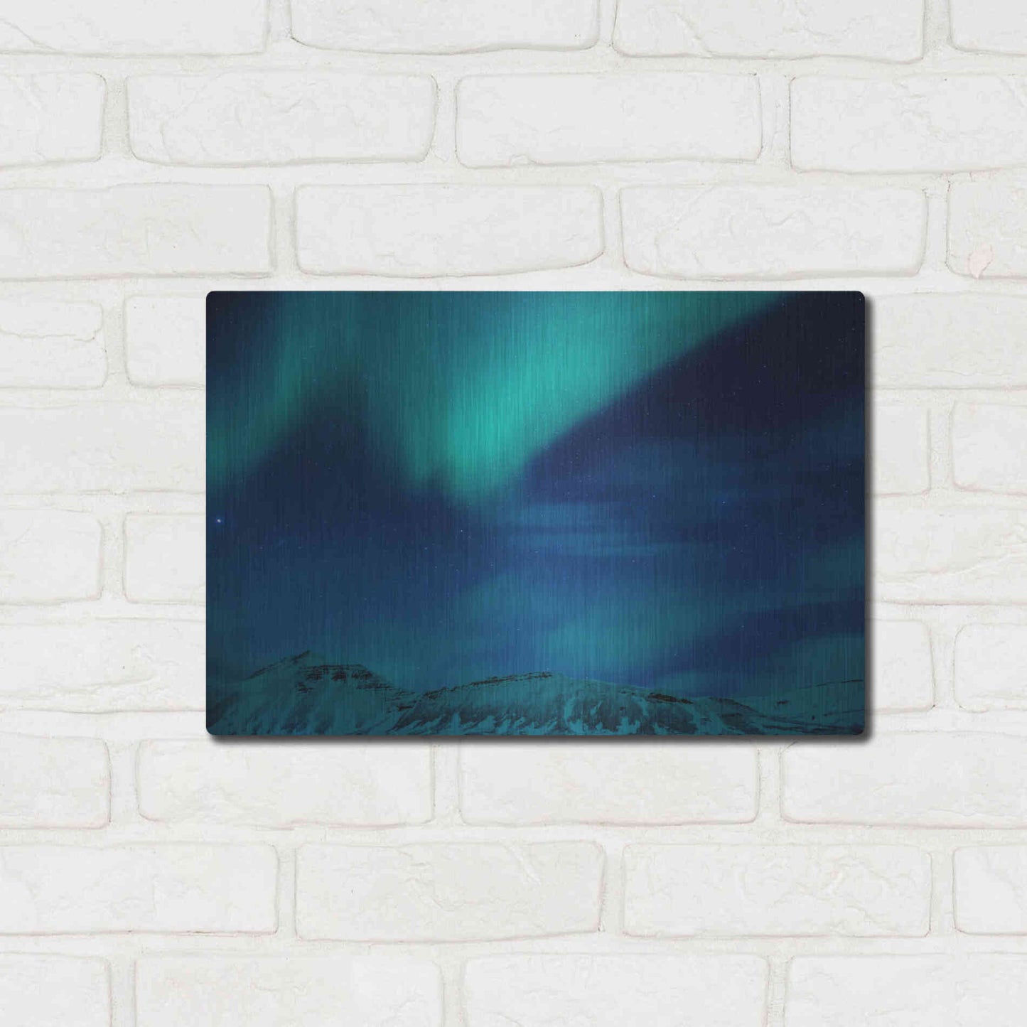 Luxe Metal Art 'Amazing Northern Lights Blue' by Luxe Portfolio, Metal Wall Art,16x12