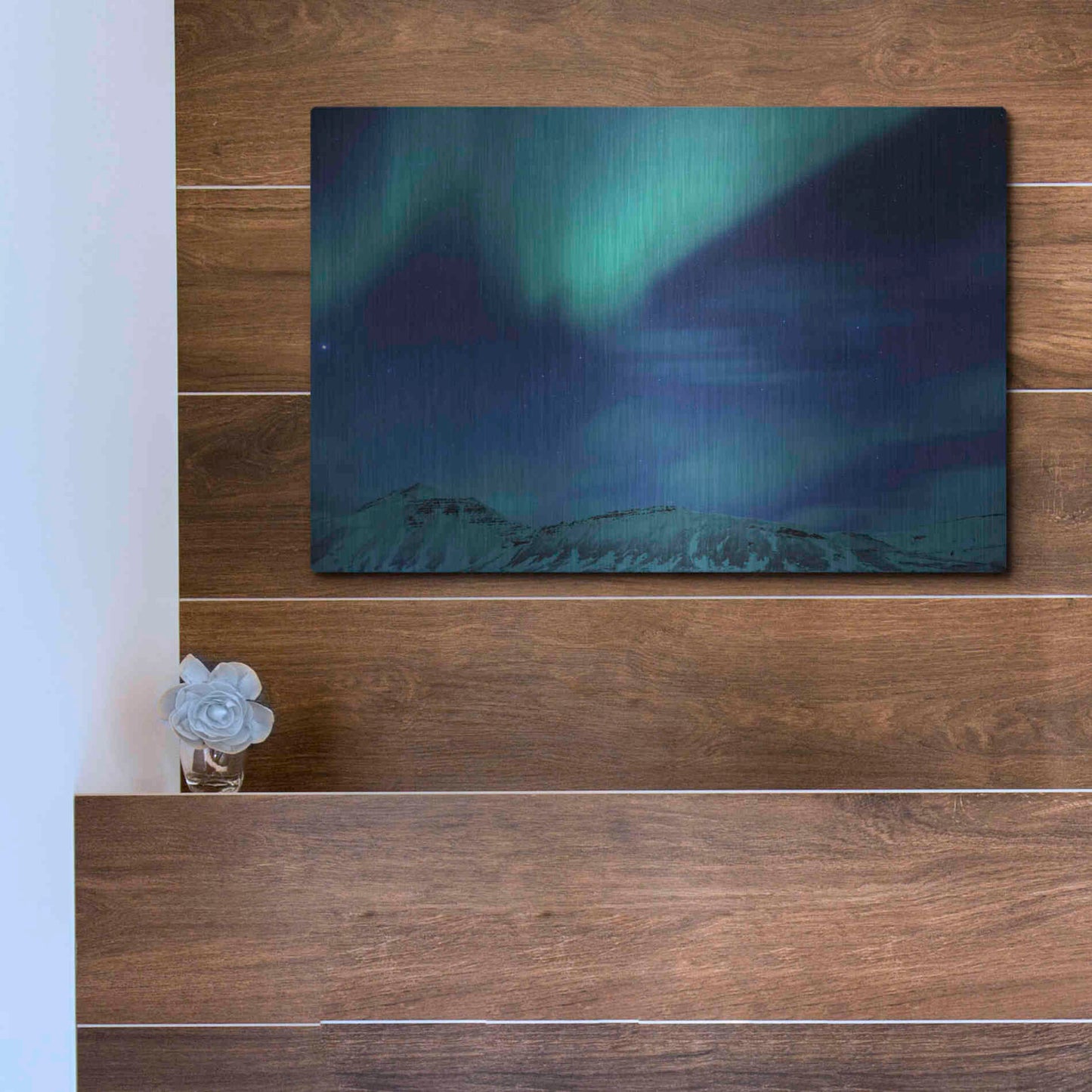Luxe Metal Art 'Amazing Northern Lights Blue' by Luxe Portfolio, Metal Wall Art,16x12