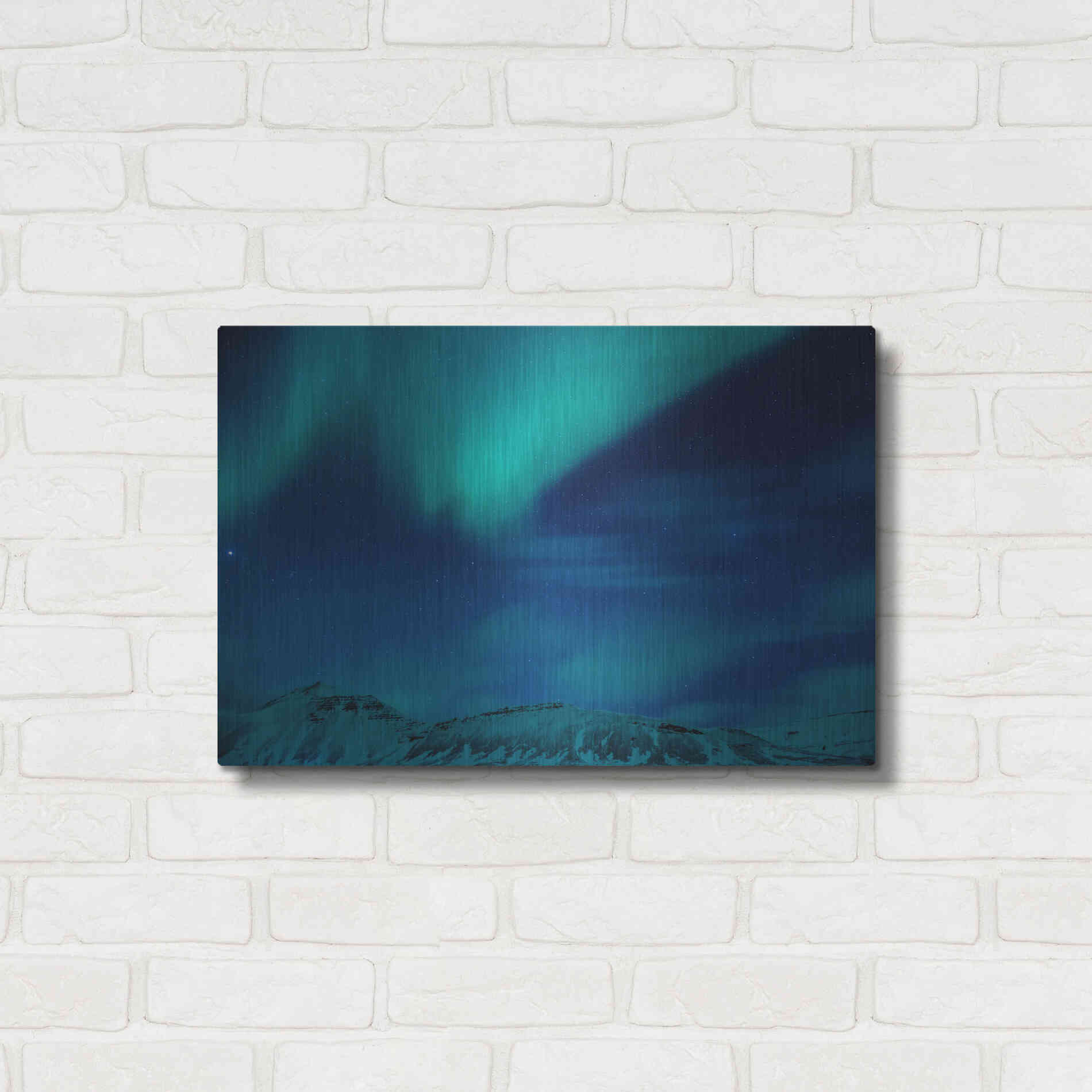 Luxe Metal Art 'Amazing Northern Lights Blue' by Luxe Portfolio, Metal Wall Art,24x16
