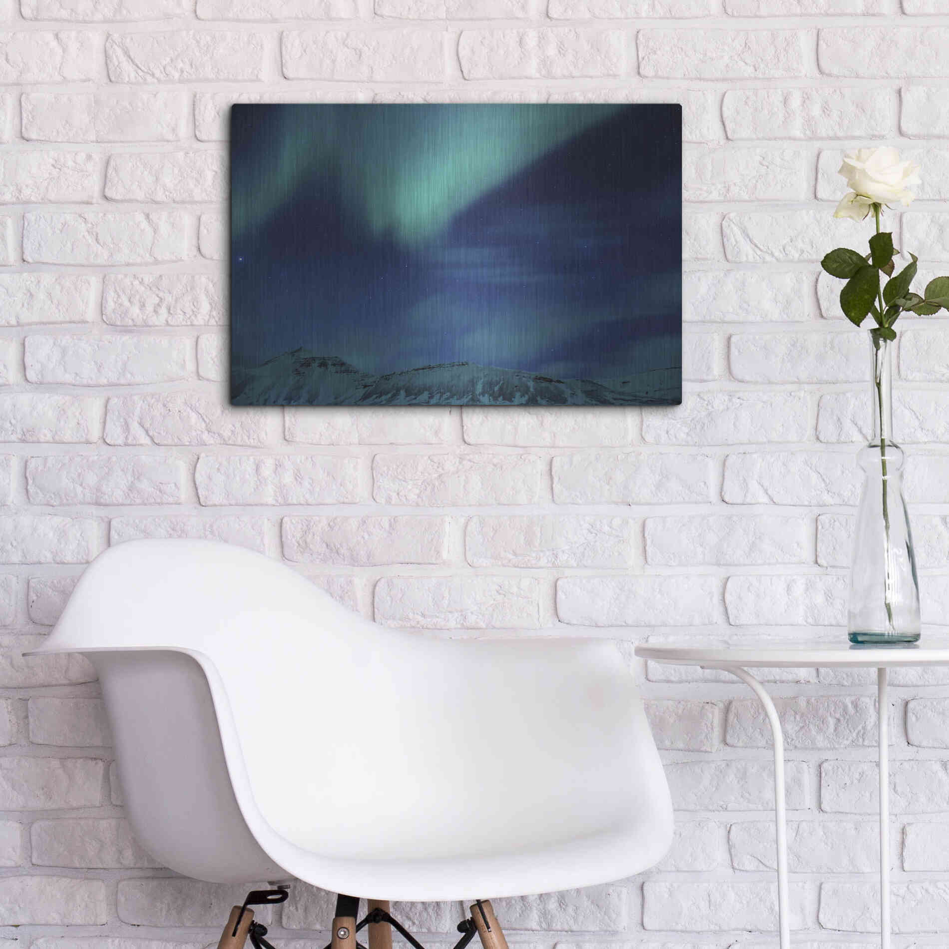 Luxe Metal Art 'Amazing Northern Lights Blue' by Luxe Portfolio, Metal Wall Art,24x16