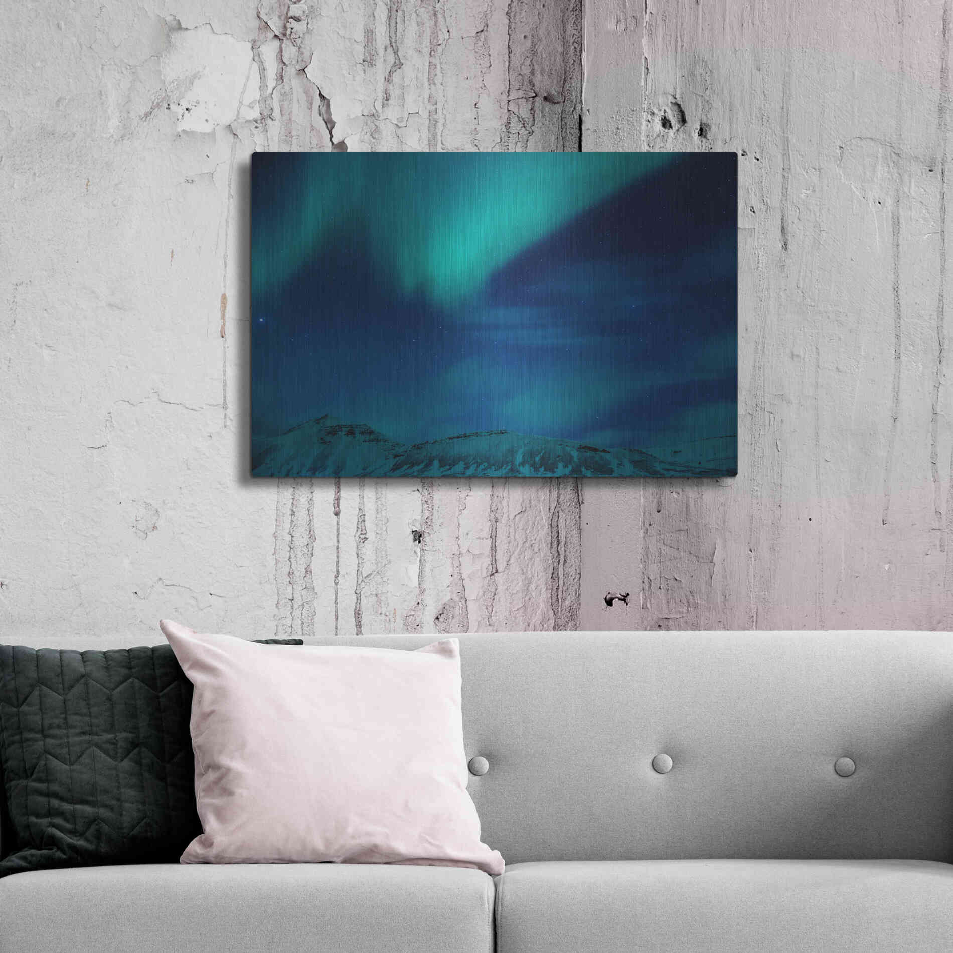 Luxe Metal Art 'Amazing Northern Lights Blue' by Luxe Portfolio, Metal Wall Art,36x24