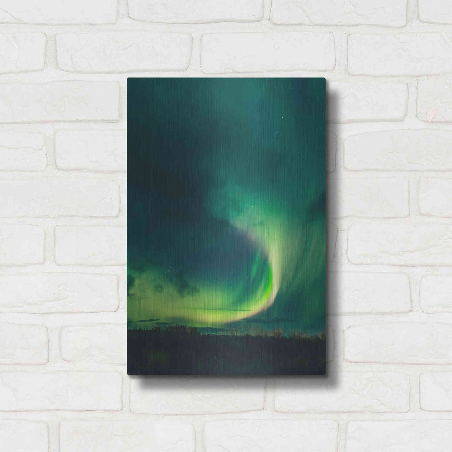 Luxe Metal Art 'Amazing Northern Lights Green' by Luxe Portfolio, Metal Wall Art,12x16