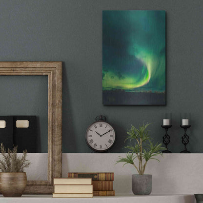 Luxe Metal Art 'Amazing Northern Lights Green' by Luxe Portfolio, Metal Wall Art,12x16