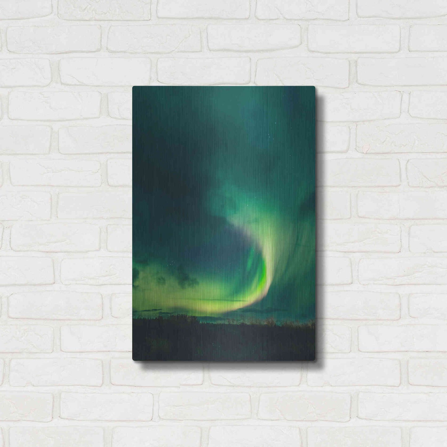 Luxe Metal Art 'Amazing Northern Lights Green' by Luxe Portfolio, Metal Wall Art,16x24