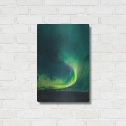 Luxe Metal Art 'Amazing Northern Lights Green' by Luxe Portfolio, Metal Wall Art,16x24