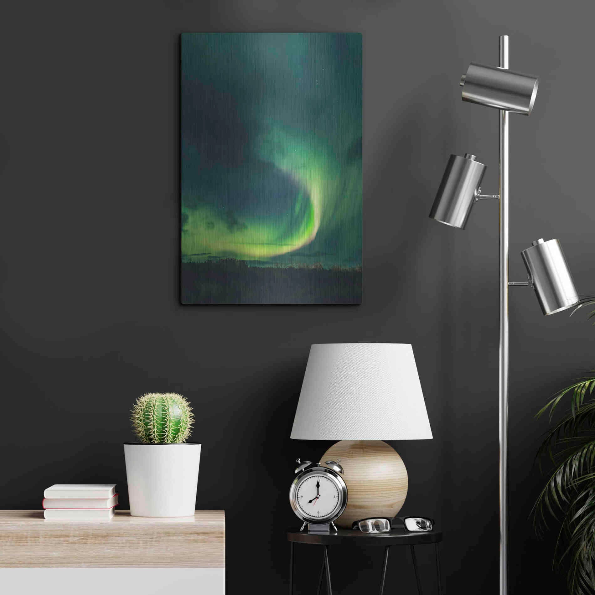 Luxe Metal Art 'Amazing Northern Lights Green' by Luxe Portfolio, Metal Wall Art,16x24