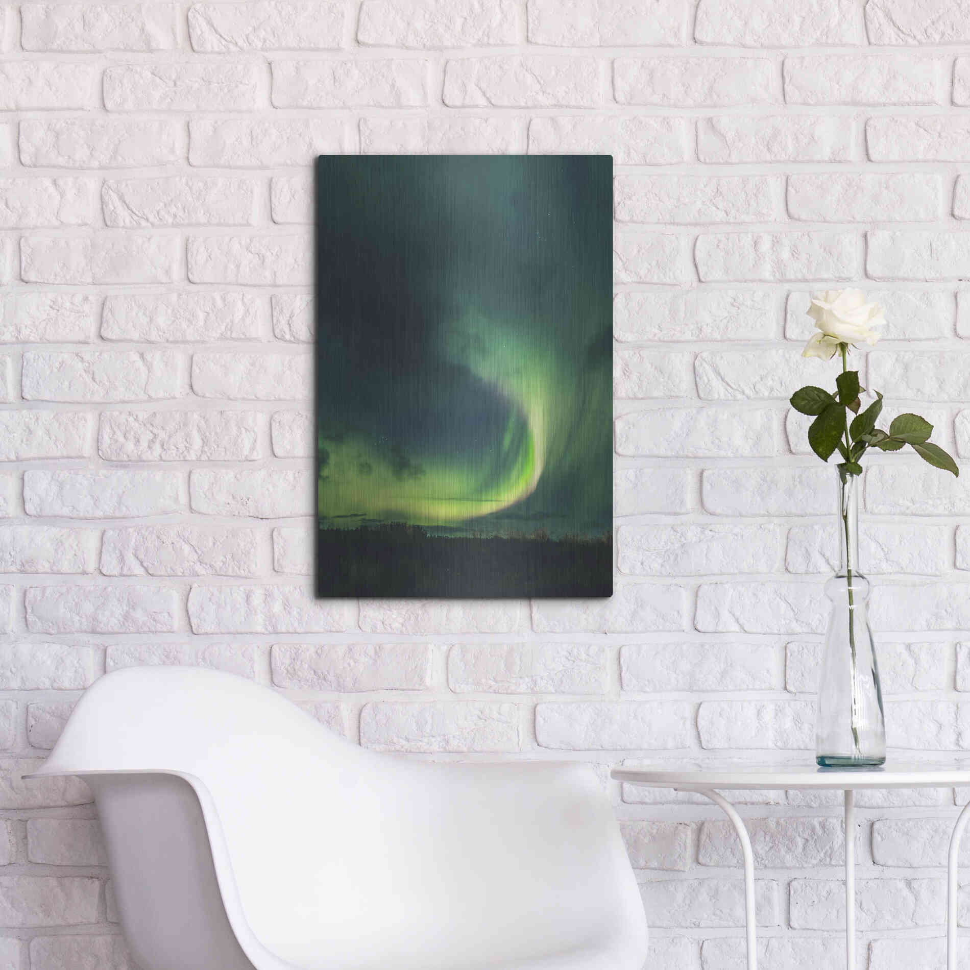 Luxe Metal Art 'Amazing Northern Lights Green' by Luxe Portfolio, Metal Wall Art,16x24