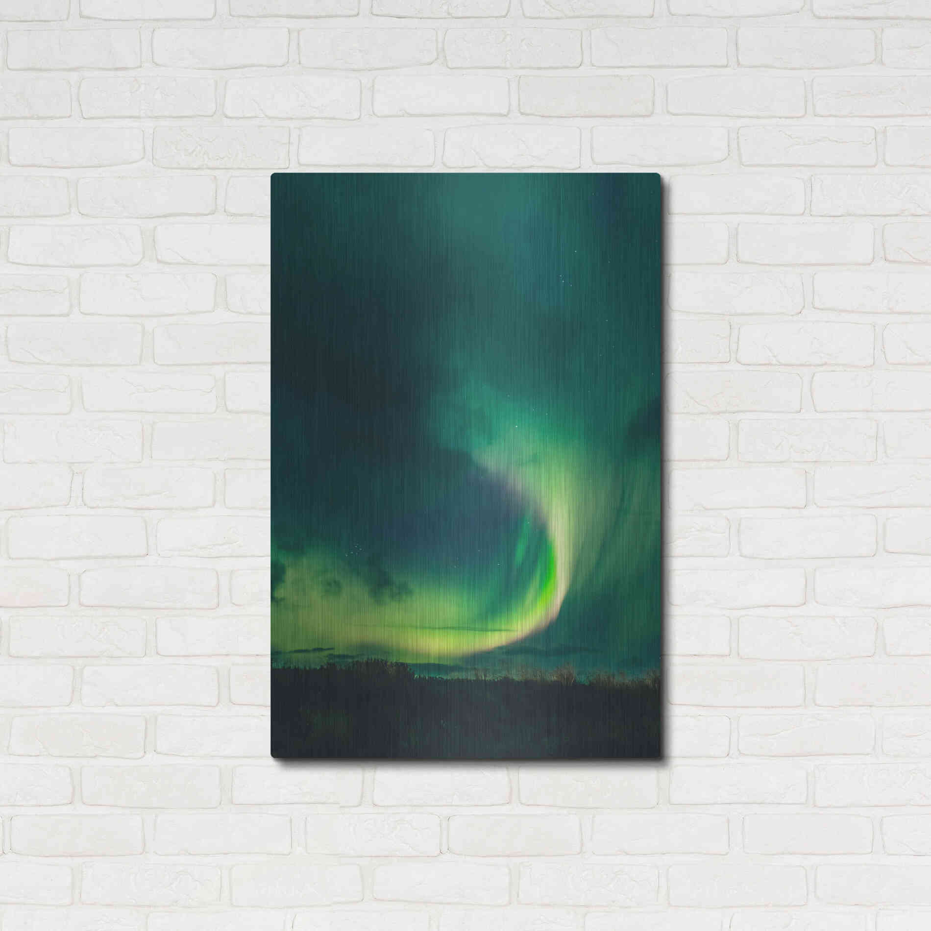 Luxe Metal Art 'Amazing Northern Lights Green' by Luxe Portfolio, Metal Wall Art,24x36
