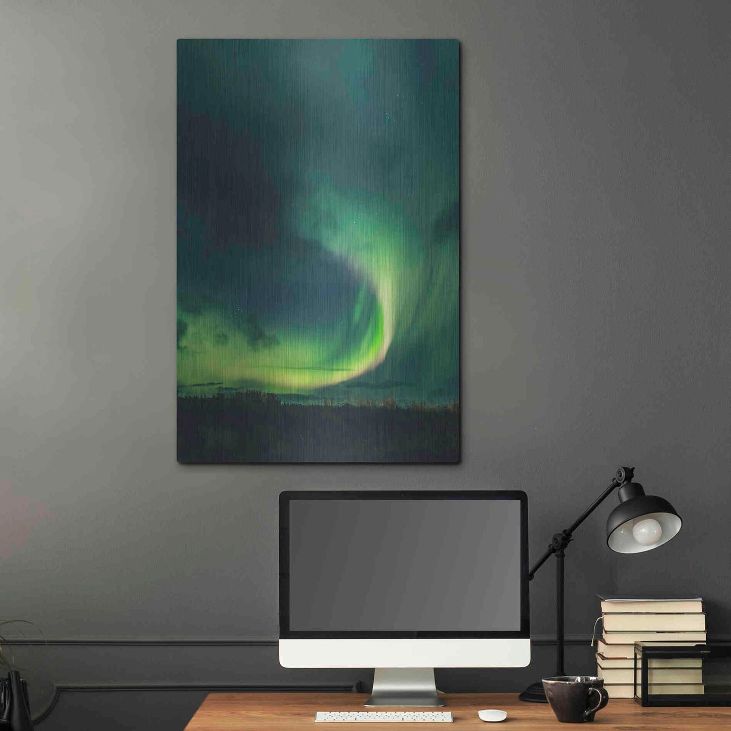Luxe Metal Art 'Amazing Northern Lights Green' by Luxe Portfolio, Metal Wall Art,24x36