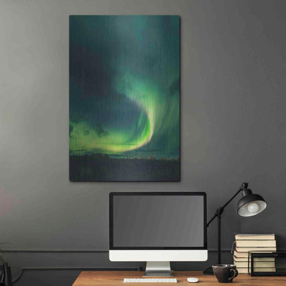Luxe Metal Art 'Amazing Northern Lights Green' by Luxe Portfolio, Metal Wall Art,24x36