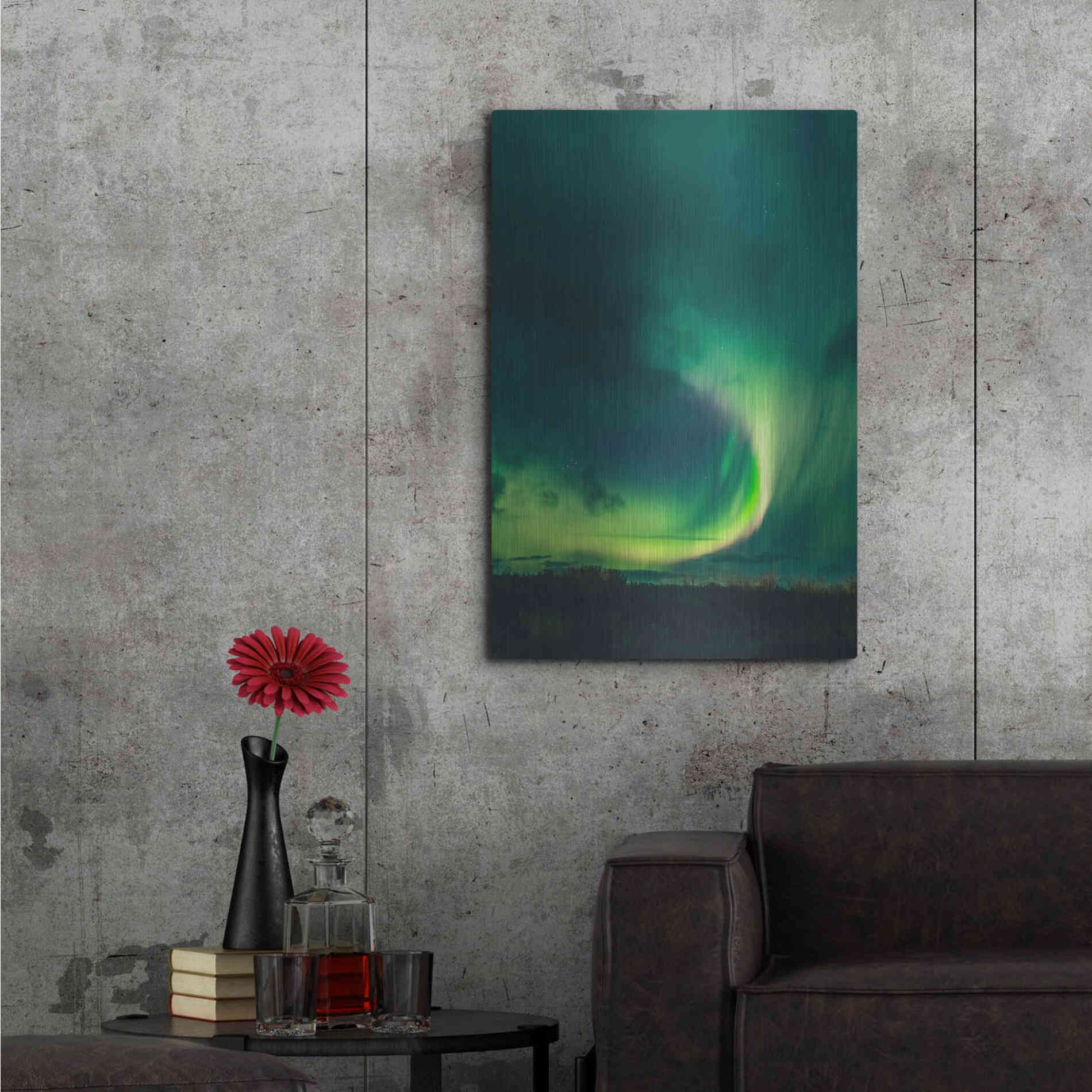 Luxe Metal Art 'Amazing Northern Lights Green' by Luxe Portfolio, Metal Wall Art,24x36
