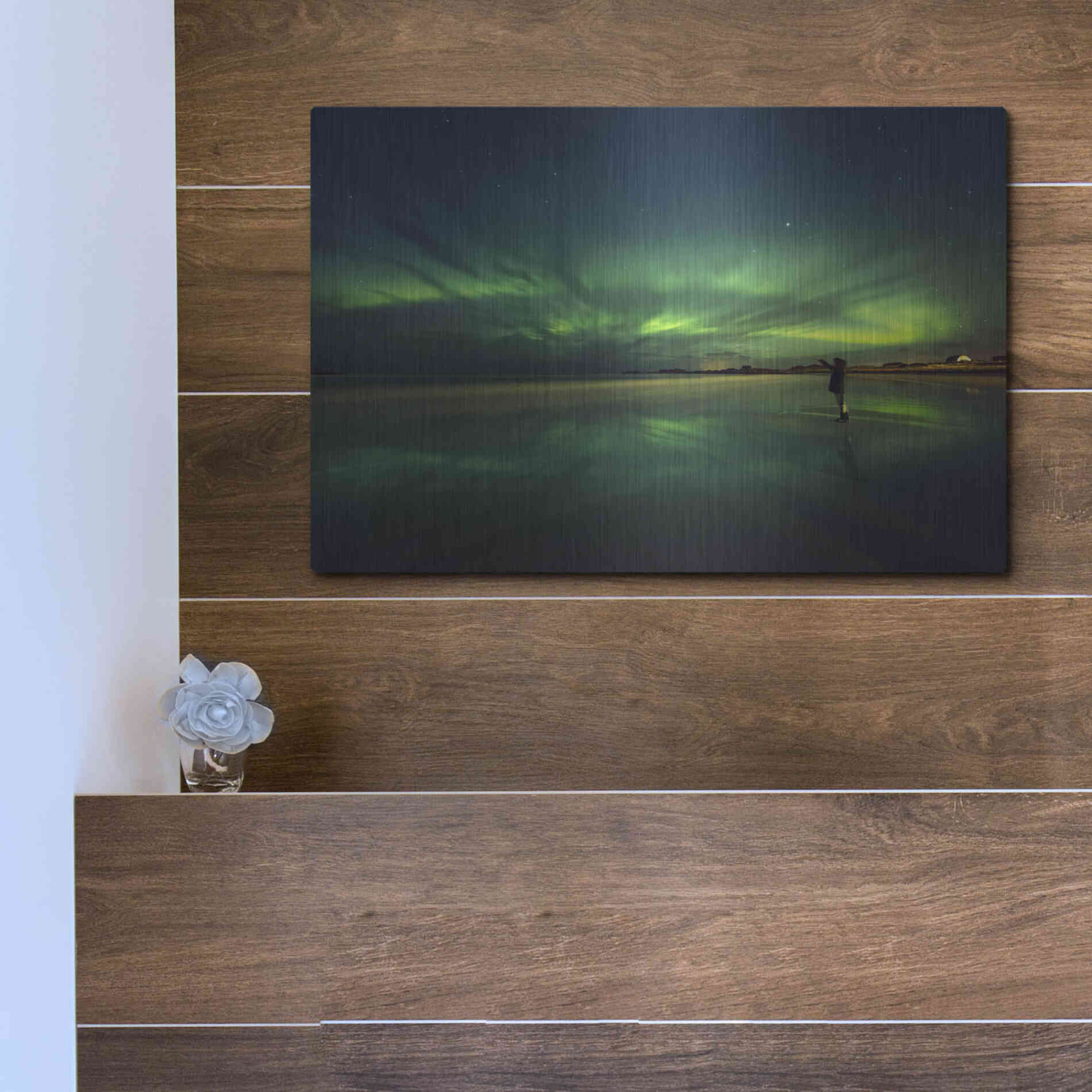 Luxe Metal Art 'Amazing View On The Northern Lights' by Luxe Portfolio, Metal Wall Art,16x12