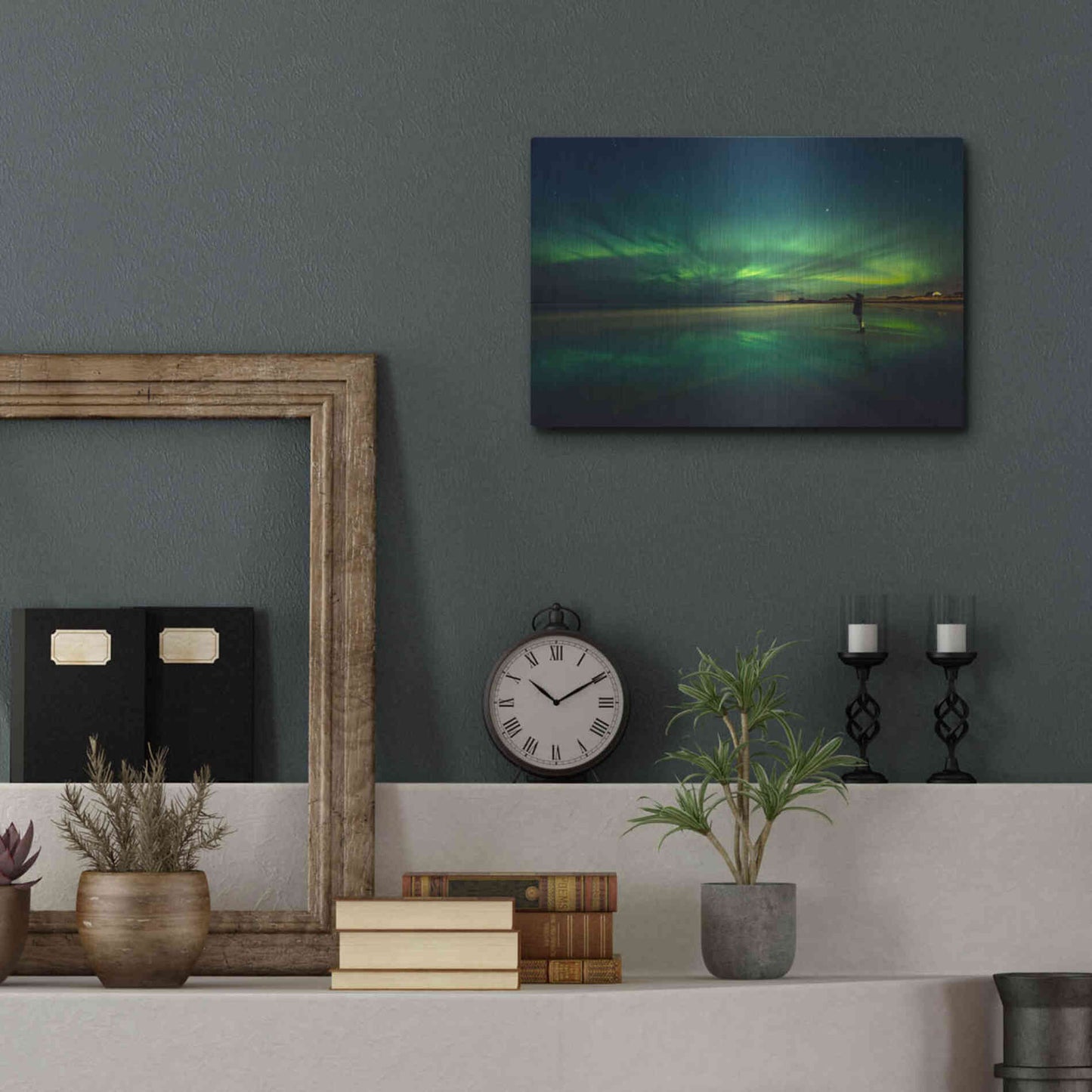 Luxe Metal Art 'Amazing View On The Northern Lights' by Luxe Portfolio, Metal Wall Art,16x12