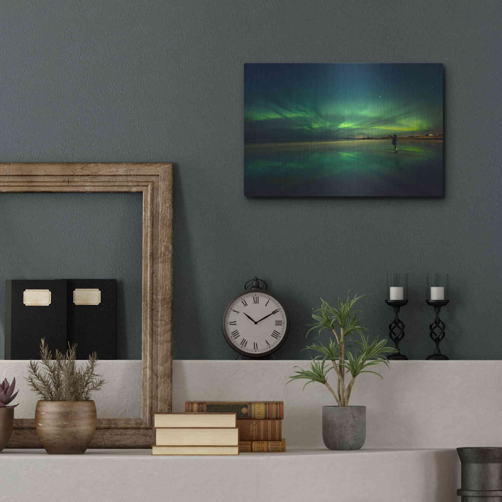 Luxe Metal Art 'Amazing View On The Northern Lights' by Luxe Portfolio, Metal Wall Art,16x12