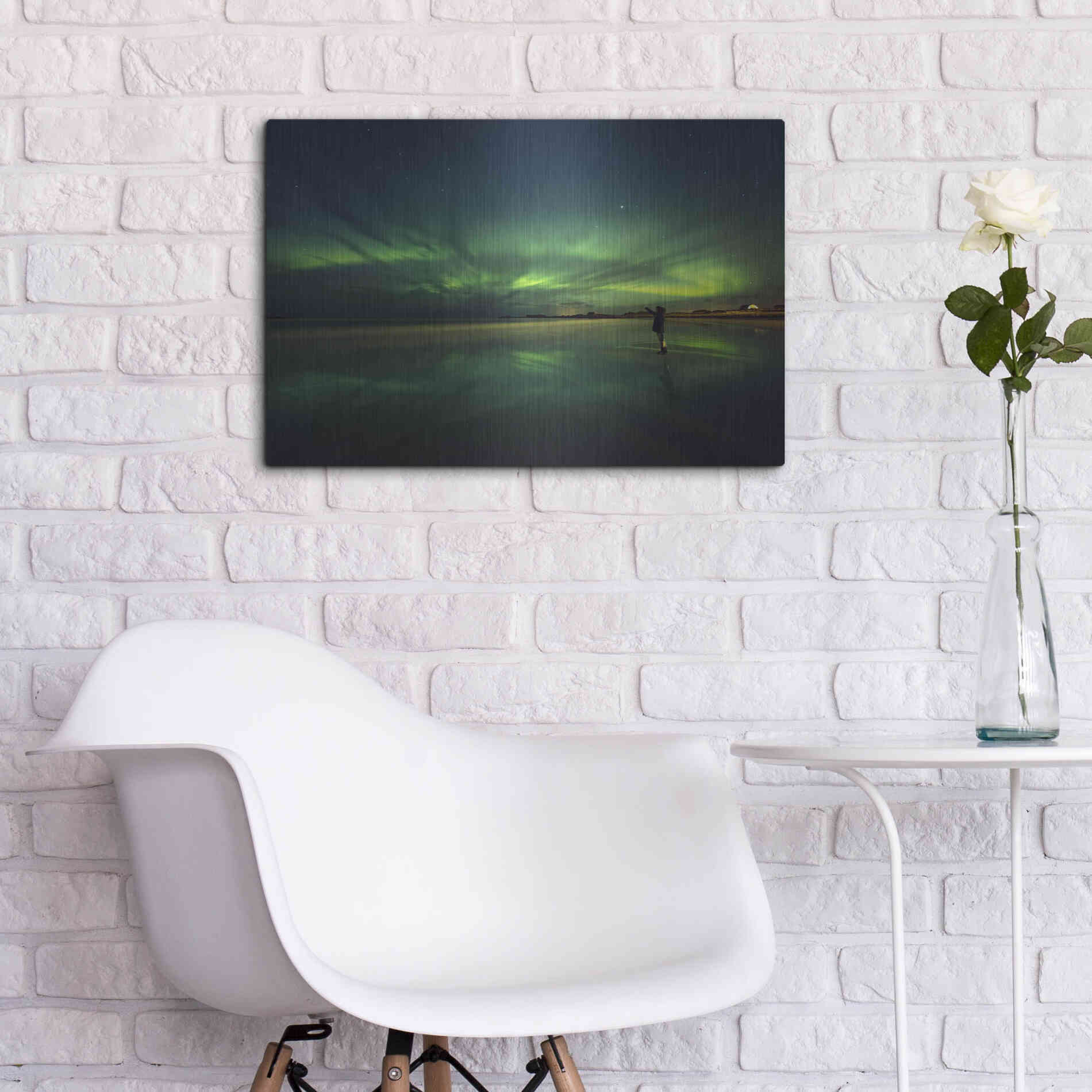 Luxe Metal Art 'Amazing View On The Northern Lights' by Luxe Portfolio, Metal Wall Art,24x16