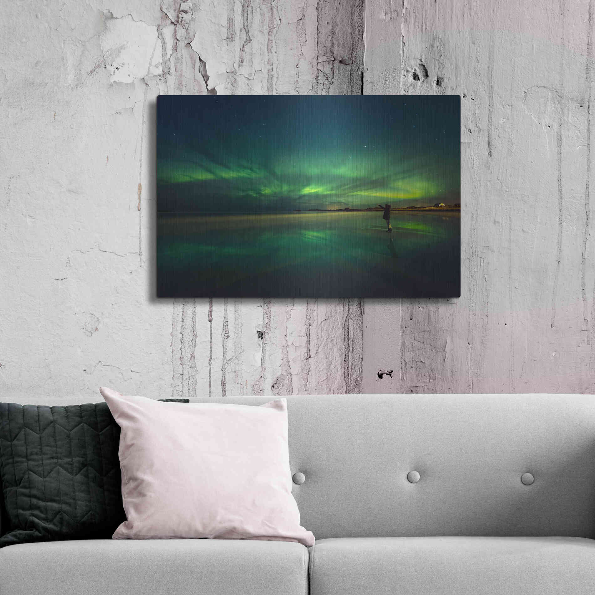 Luxe Metal Art 'Amazing View On The Northern Lights' by Luxe Portfolio, Metal Wall Art,36x24