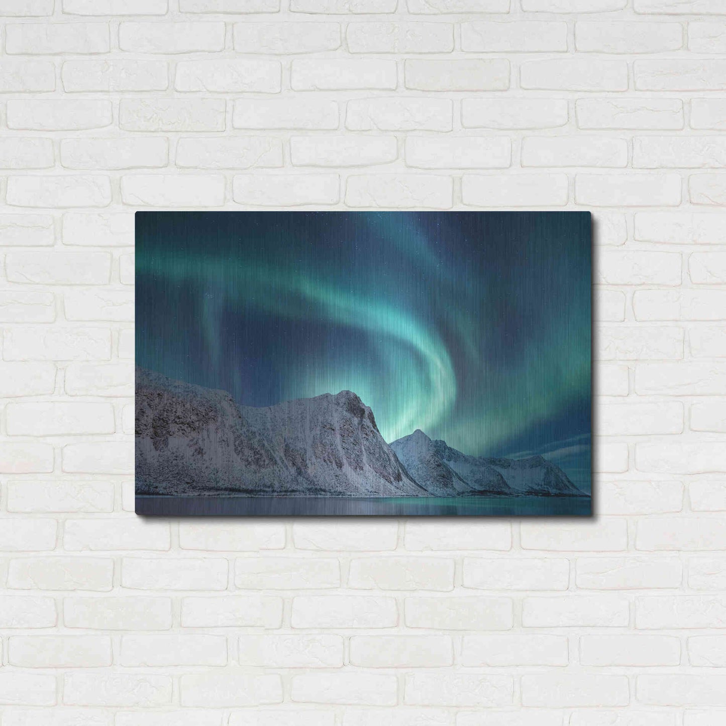 Luxe Metal Art 'Aurora Borealis In Norway Green' by Luxe Portfolio, Metal Wall Art,36x24