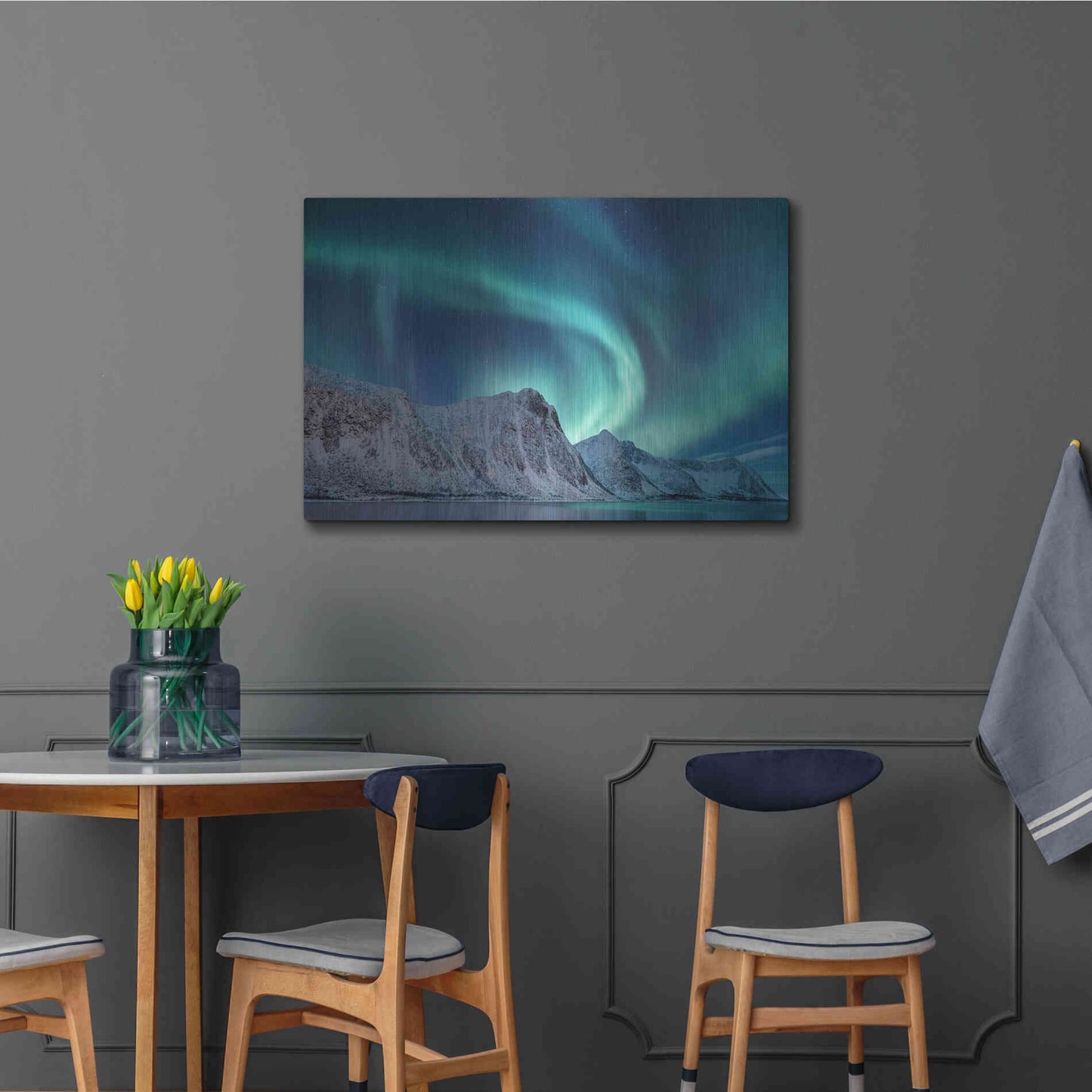 Luxe Metal Art 'Aurora Borealis In Norway Green' by Luxe Portfolio, Metal Wall Art,36x24