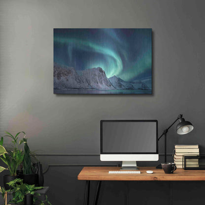 Luxe Metal Art 'Aurora Borealis In Norway Green' by Luxe Portfolio, Metal Wall Art,36x24
