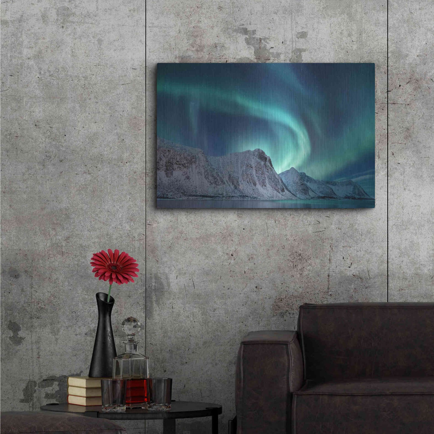 Luxe Metal Art 'Aurora Borealis In Norway Green' by Luxe Portfolio, Metal Wall Art,36x24