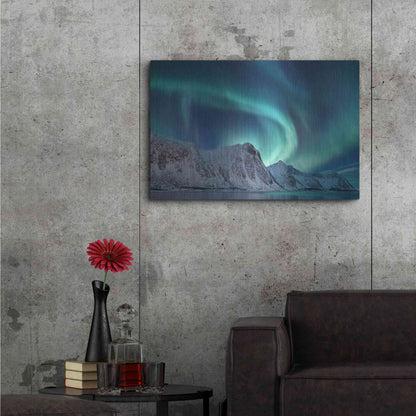Luxe Metal Art 'Aurora Borealis In Norway Green' by Luxe Portfolio, Metal Wall Art,36x24