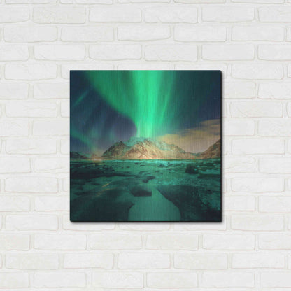 Luxe Metal Art 'Aurora Over Snowy Mountains' by Luxe Portfolio, Metal Wall Art,24x24