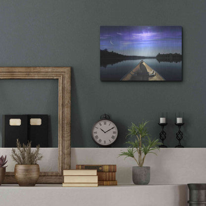 Luxe Metal Art 'Canoeing Under The Northern Lights' by Luxe Portfolio, Metal Wall Art,16x12