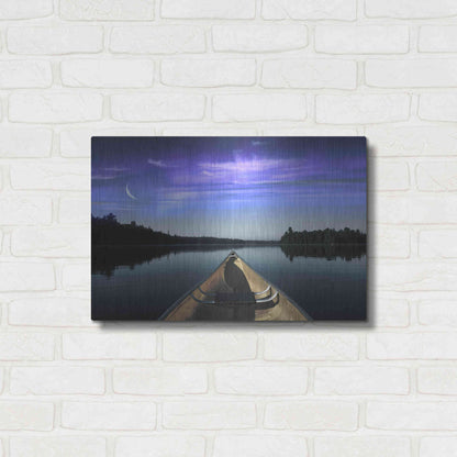 Luxe Metal Art 'Canoeing Under The Northern Lights' by Luxe Portfolio, Metal Wall Art,24x16