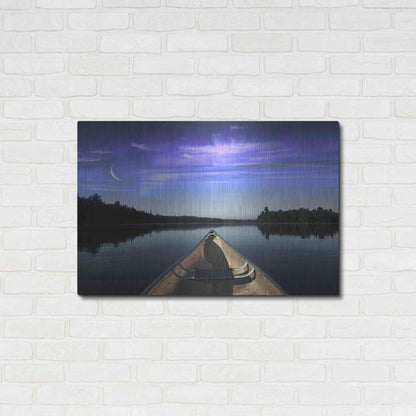 Luxe Metal Art 'Canoeing Under The Northern Lights' by Luxe Portfolio, Metal Wall Art,36x24