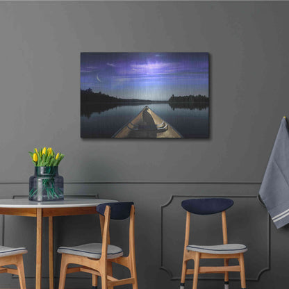 Luxe Metal Art 'Canoeing Under The Northern Lights' by Luxe Portfolio, Metal Wall Art,36x24