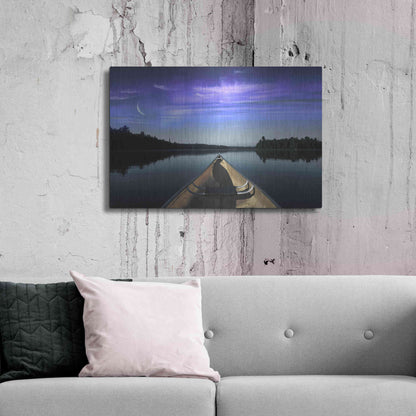 Luxe Metal Art 'Canoeing Under The Northern Lights' by Luxe Portfolio, Metal Wall Art,36x24