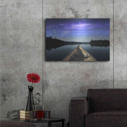 Luxe Metal Art 'Canoeing Under The Northern Lights' by Luxe Portfolio, Metal Wall Art,36x24