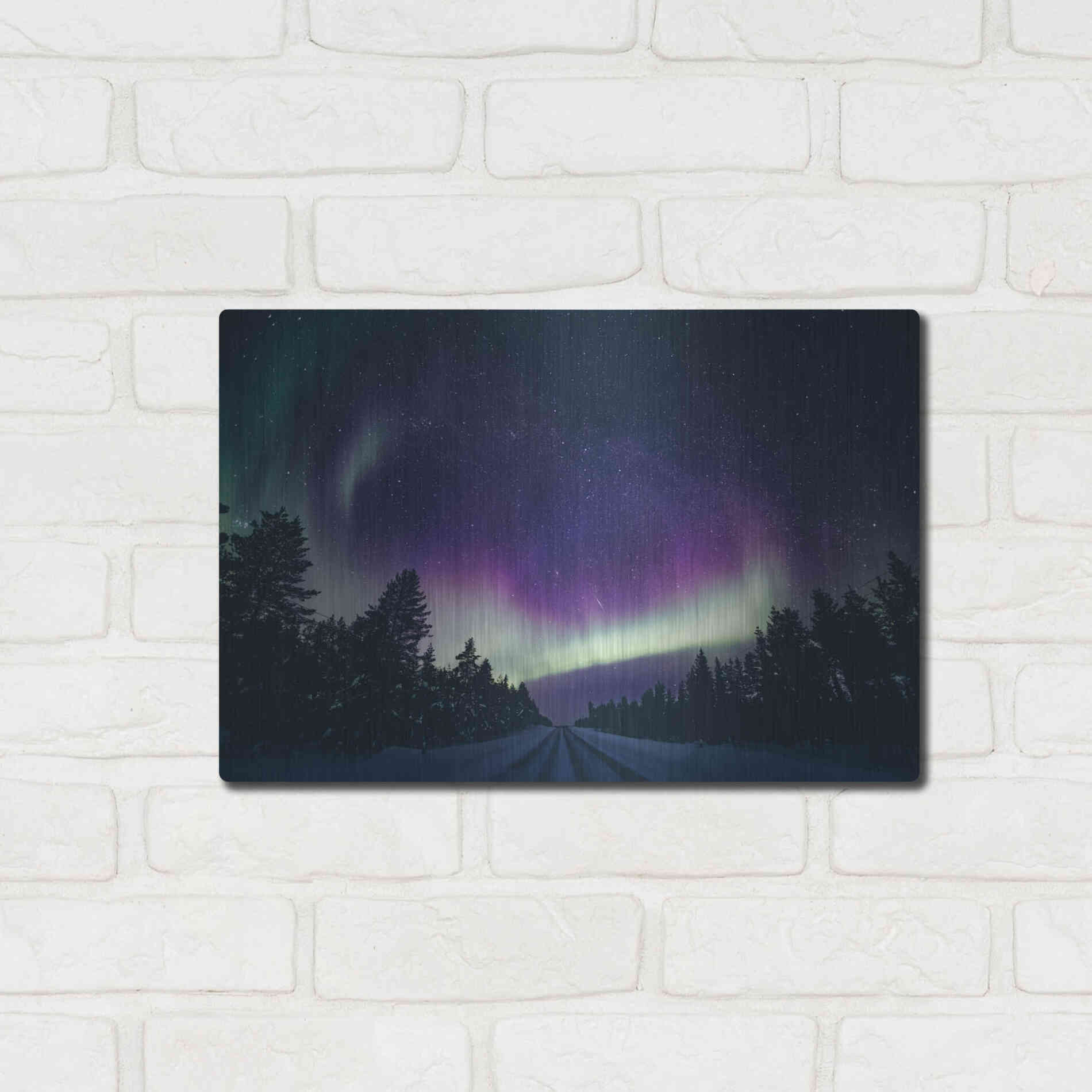 Luxe Metal Art 'Colorful Polar Arctic Northern Lights' by Luxe Portfolio, Metal Wall Art,16x12