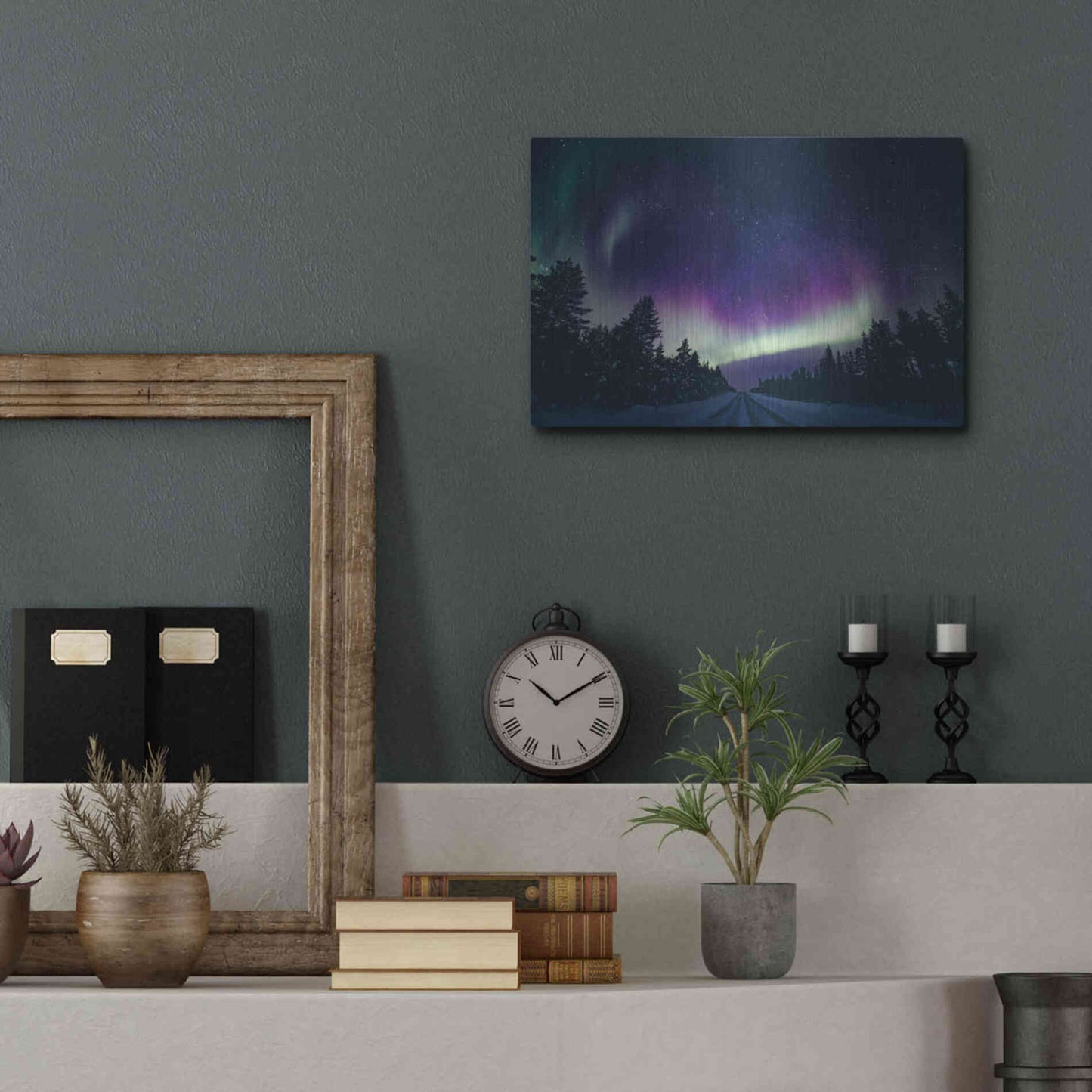 Luxe Metal Art 'Colorful Polar Arctic Northern Lights' by Luxe Portfolio, Metal Wall Art,16x12